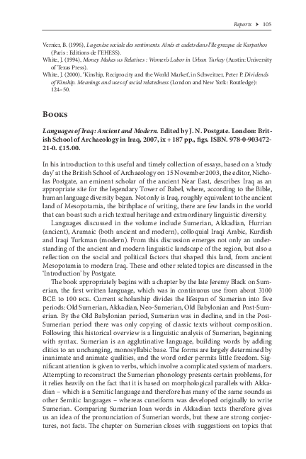 (PDF) (review of) Languages of Iraq: Ancient and Modern. By J. N