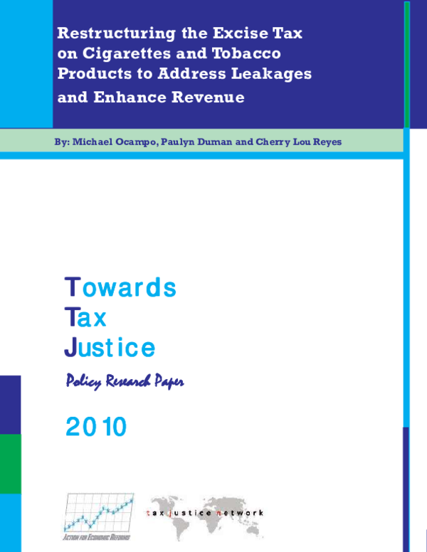 (PDF) Restructuring the Excise Tax on Cigarettes and Tobacco Products