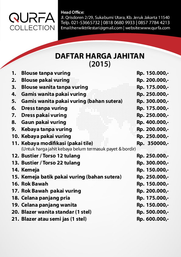 (PDF) Harga Menjahit baju dengan segala model | Maz Mukti - Academia.edu