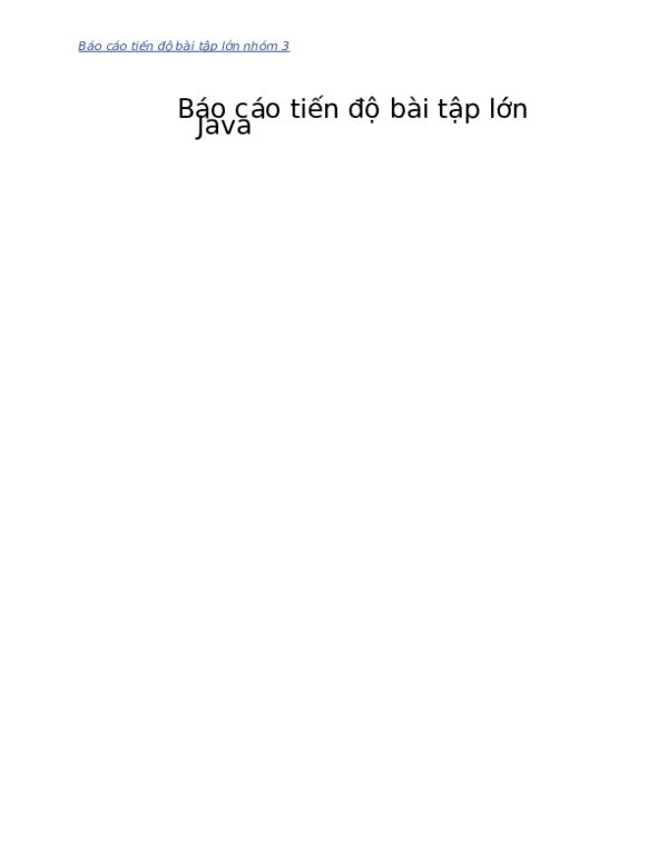 First page of “Bao Cao Tien Do BTL Java2”