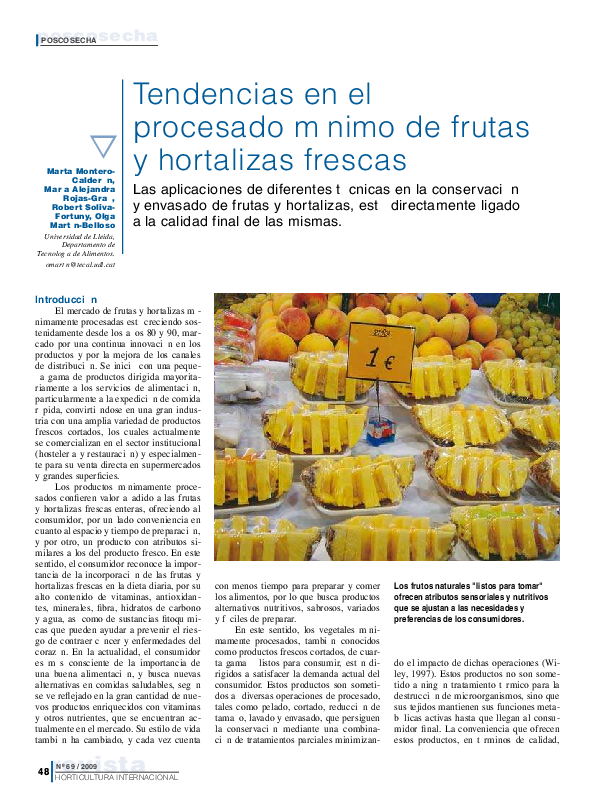 (PDF) Frutas minimamente processadas