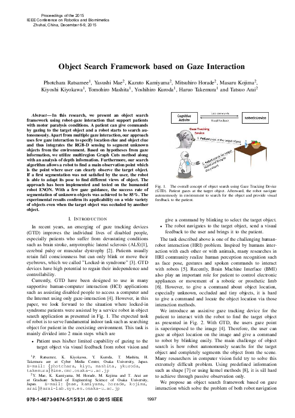 (PDF) Object Search Framework based on Gaze Interaction