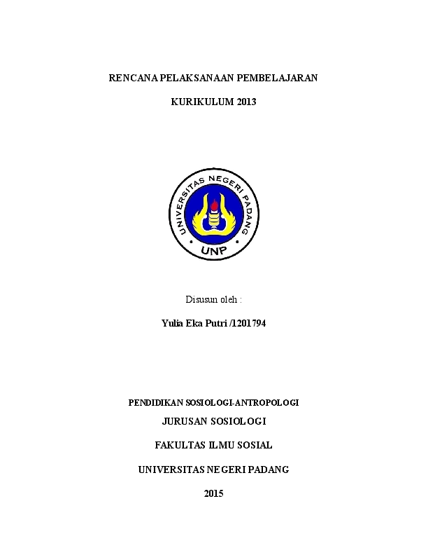 (DOC) RPP K13 Materi kemiskinan Sosiologi kelas XI