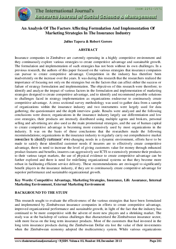 (PDF) An Analysis Of The Factors Affecting Formulation And ...