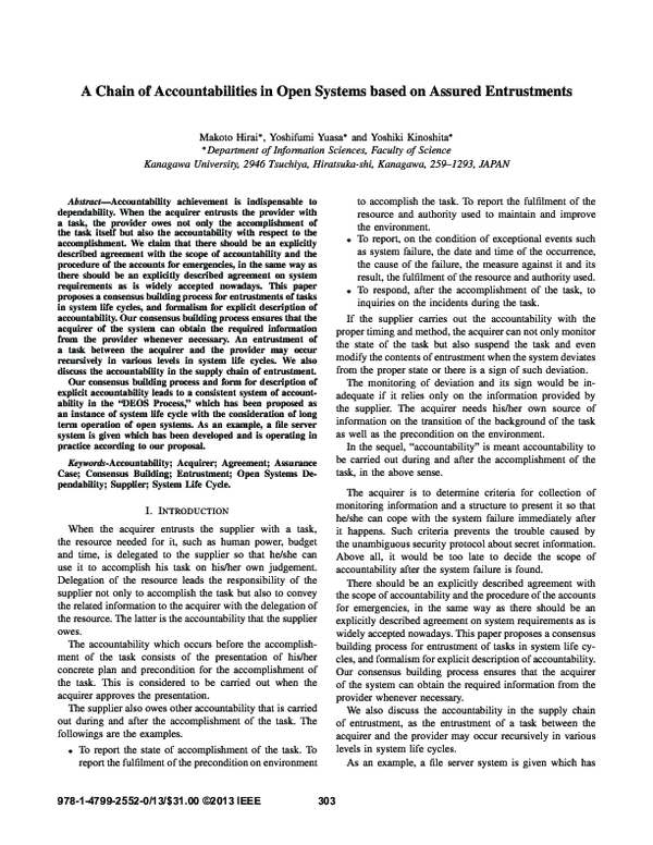 (PDF) A chain of accountabilities in open systems based on assured ...