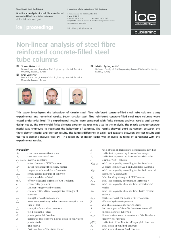 (PDF) non-linear analysis of steel fibre reinforced concrete analysis