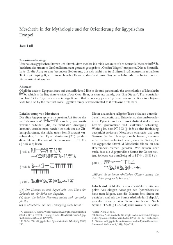 Pdf Meschetiu Grosser Wagen In Der Mythologie Und In Der