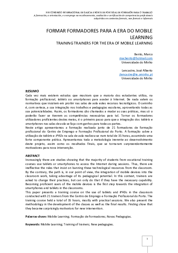 (PDF) Training trainers for the era of Mobile Learning