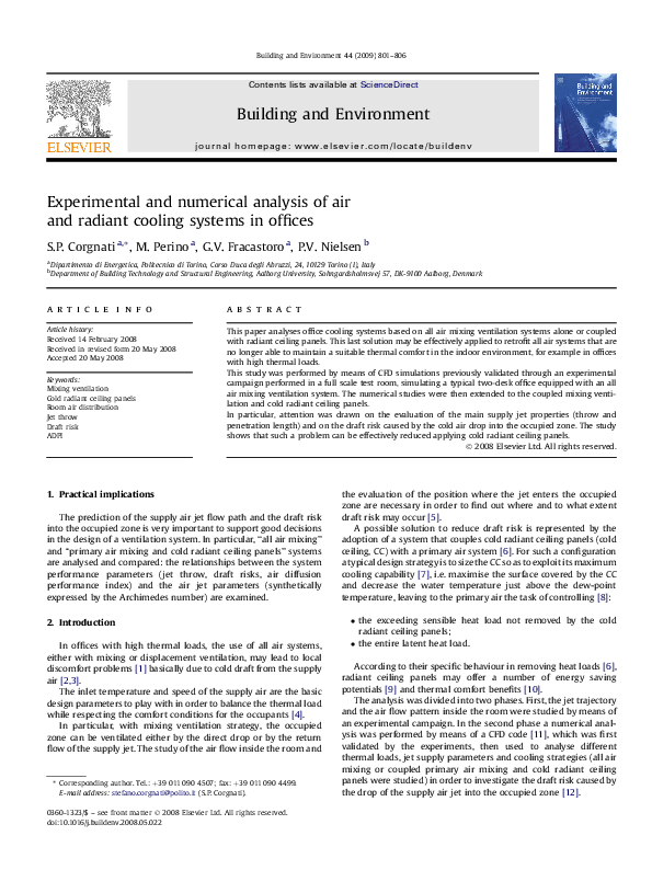 (PDF) Experimental and numerical analysis of air and radiant cooling ...