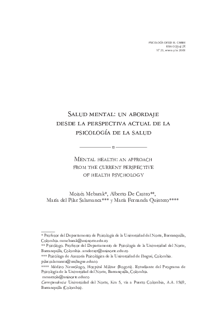(PDF) Salud mental