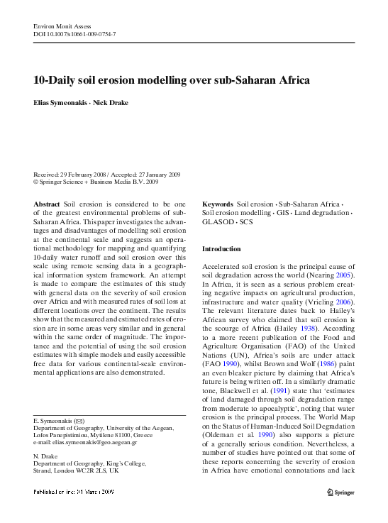 (PDF) Monitoring desertification and land degradation over subSaharan