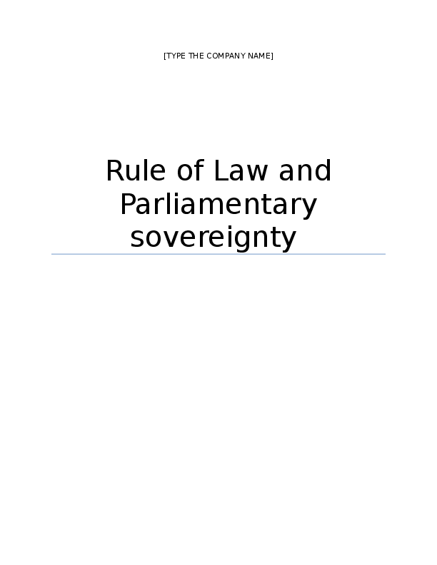 (DOC) Rule of Law and Parliamentary Sovereignty Mabroor Jameel