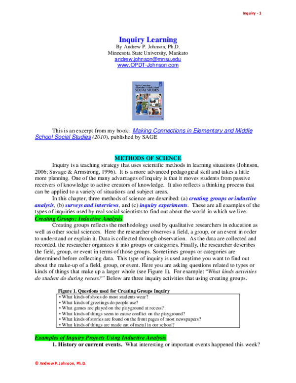 (PDF) INQUIRY LEARNING: THE BASICS