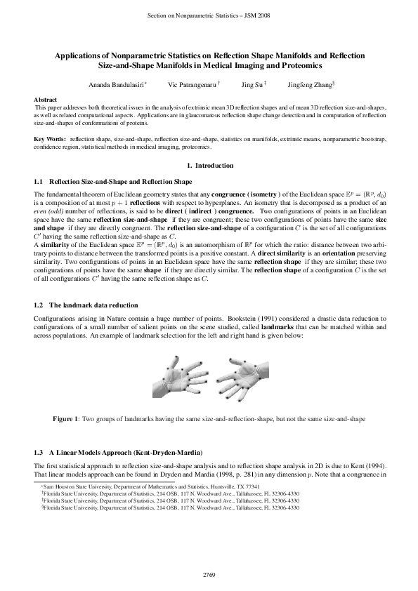 (PDF) Applications of nonparametric statistics on reflection shape ...