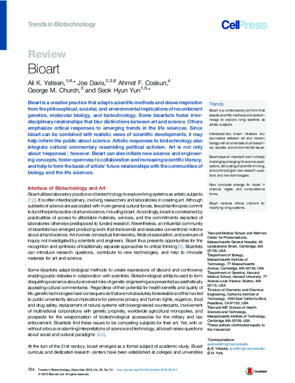 Pdf Bioart