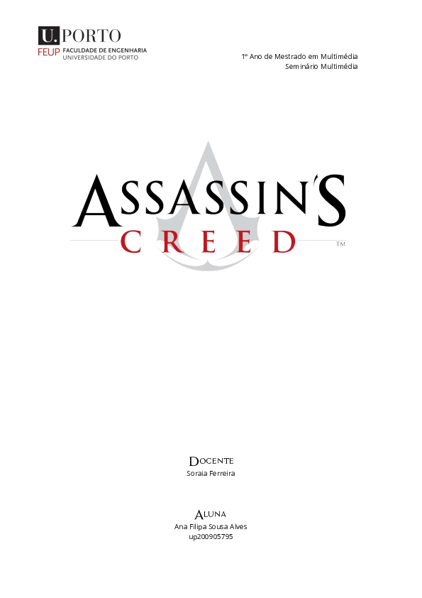 Assassin's Creed: Análise de um transmedia storytelling case study