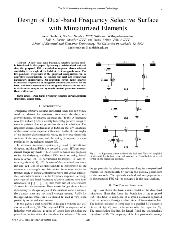(PDF) Design of Dual-band Frequency Selective Surface with Miniaturized ...