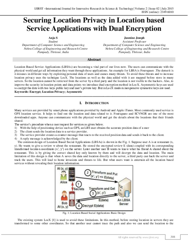 (PDF) Securing location privacy in location based service applications ...