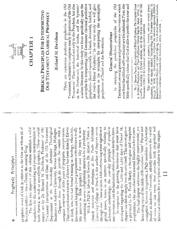 Biblical Principles for Interpreting Old Testament Classical Prophecy