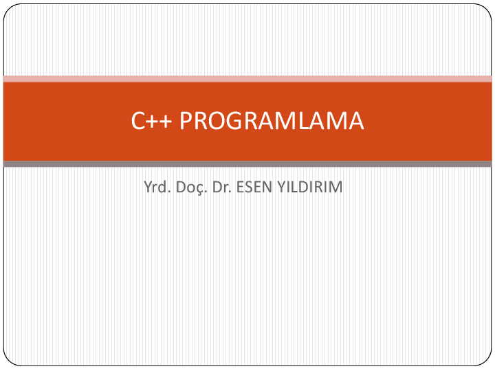 (PDF) C++ Programlama