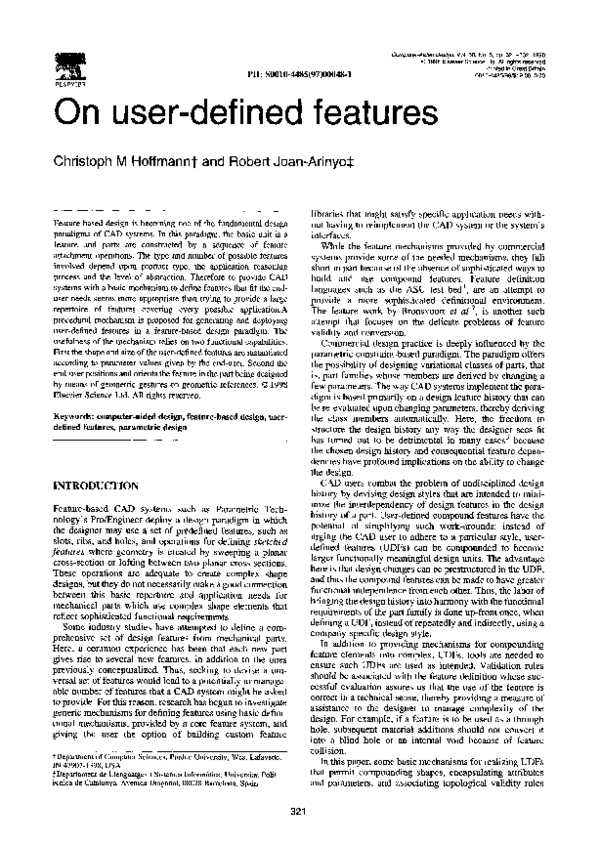 (PDF) On user-defined features