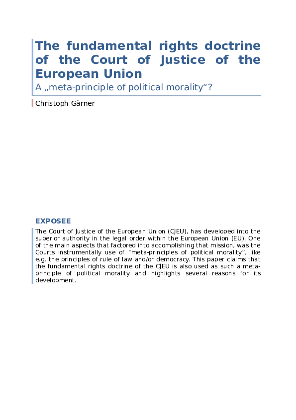 (DOC) The fundamental rights doctrine of the Court of Justice of the ...