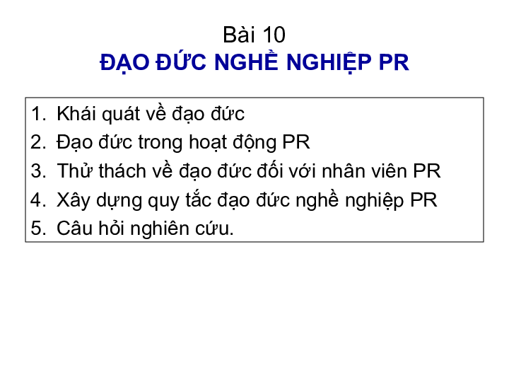 First page of “Kenh Sinh Vien Net Bai 10 Dao duc nghe nghiep PR”