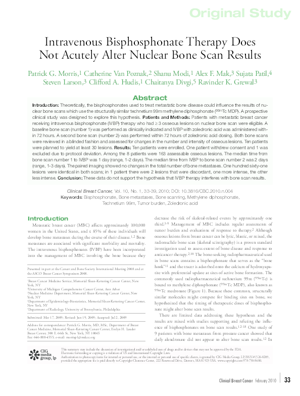 (PDF) Intravenous Bisphosphonate Therapy Does Not Acutely Alter Nuclear ...