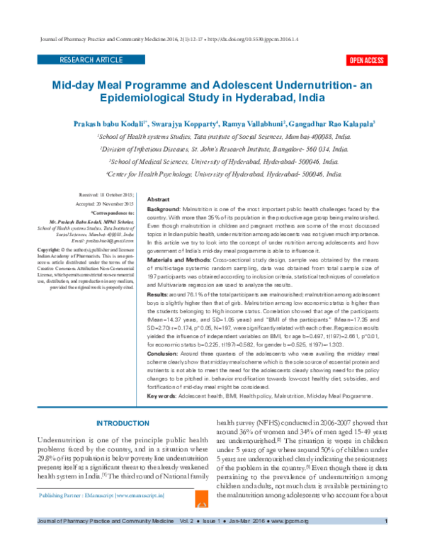 Literature review of mid day meal scheme image