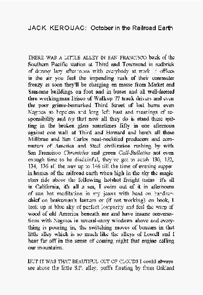 (PDF) Kerouac - October in the Railroad Earth