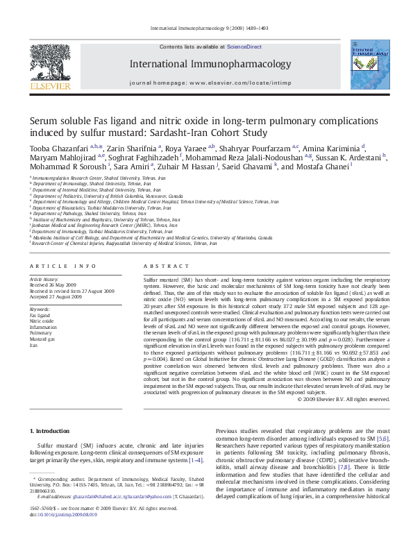 (PDF) Serum soluble Fas ligand and nitric oxide in long-term pulmonary ...