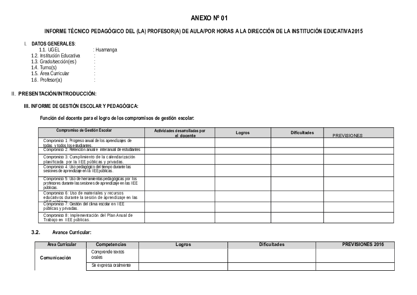 Doc Modelo De Informes 2015 Tonny Pariona Academiaedu