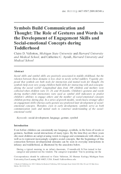 (PDF) Symbols build communication and thought: The role of gestures and ...