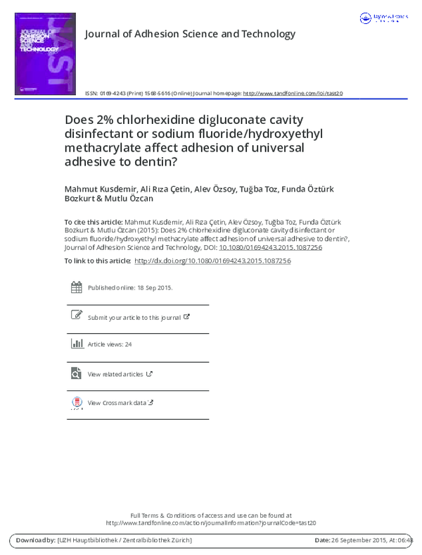 (PDF) Does 2 chlorhexidine digluconate cavity disinfectant or sodium