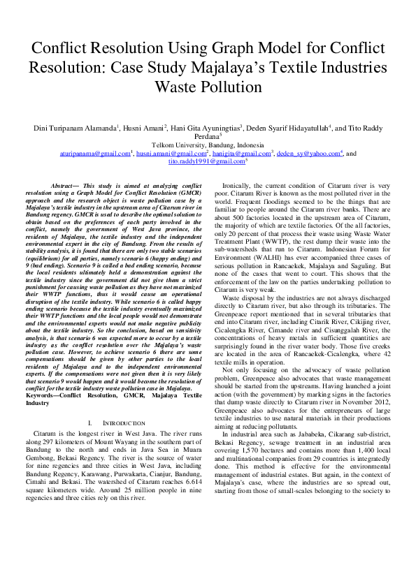 Case study on conflict resolution pdf picture