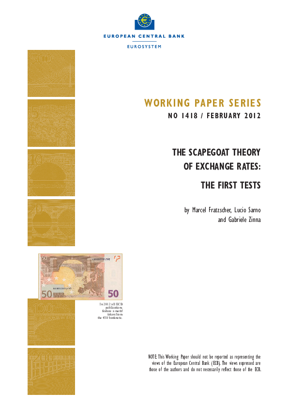 (PDF) The Scapegoat Theory of Exchange Rates: The First Tests