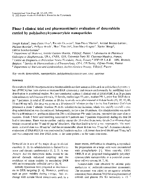 (PDF) Phase I clinical trial and pharmacokinetic evaluation of ...
