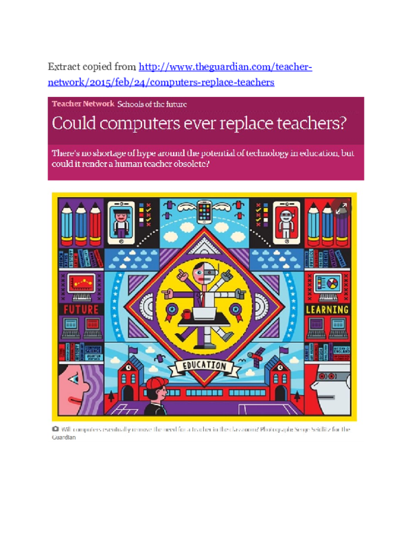(DOC) Can computers replace teachers? Steve Neufeld Academia.edu