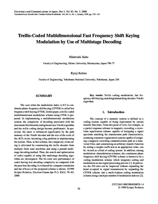 (PDF) Trelliscoded multidimensional fast frequency shift keying