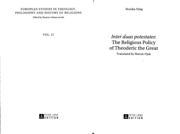 (PDF) Inter duas potestates. The Religious Policy of Theoderic the Great