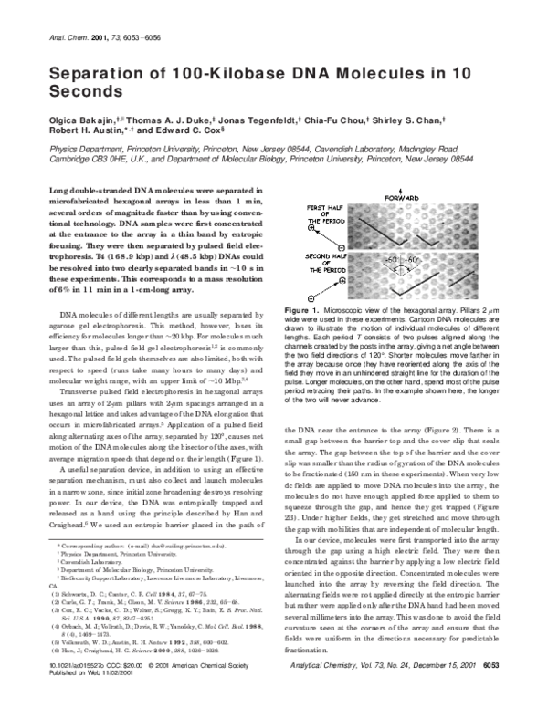 (PDF) Separation of 100-Kilobase DNA Molecules in 10 Seconds