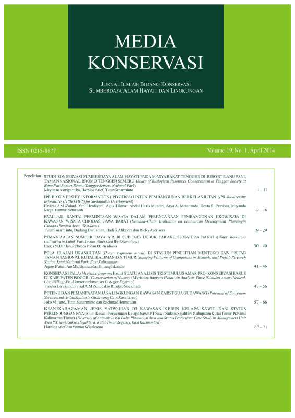 (PDF) Media Konservasi Vol. 19, No. 1, April 2014 Konservasi
