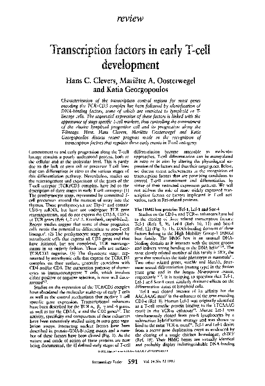 (PDF) Transcription factors in early T-cell development