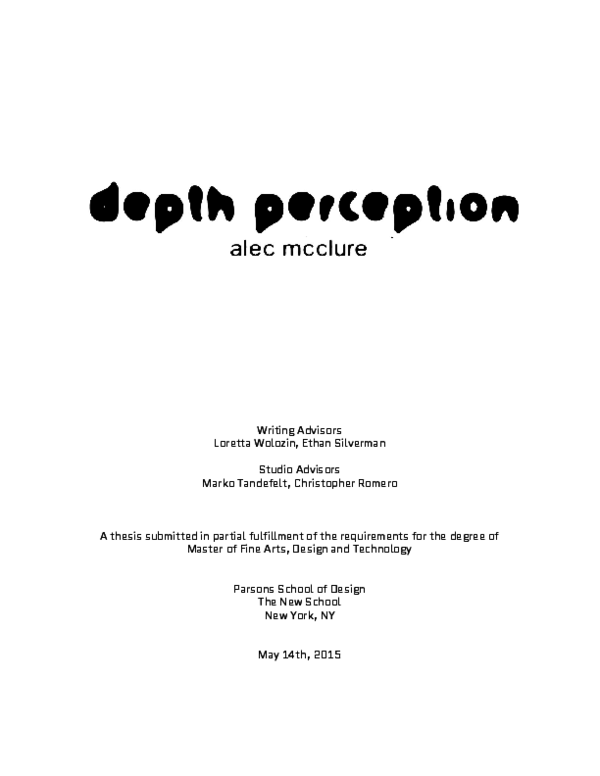 (PDF) Depth Perception