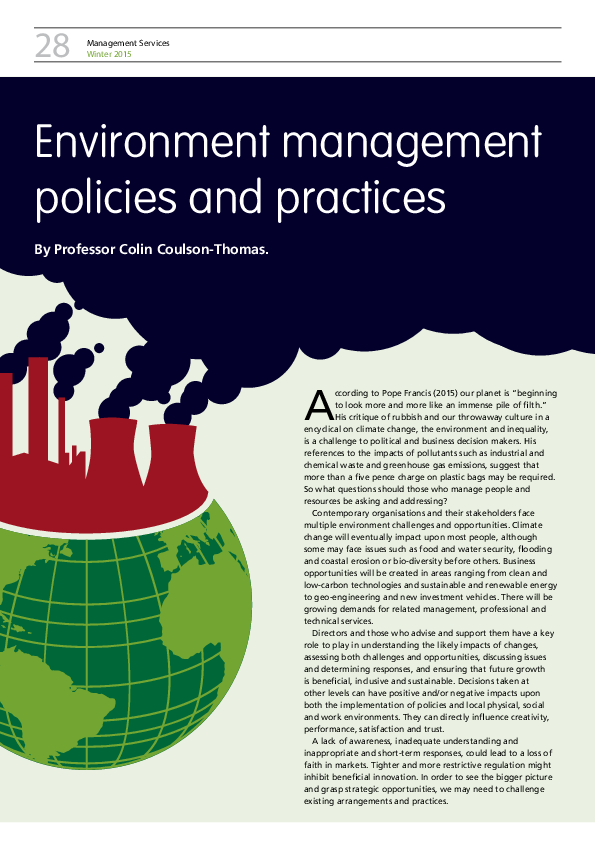 (PDF) Environment Management Policies and Practices Colin Coulson