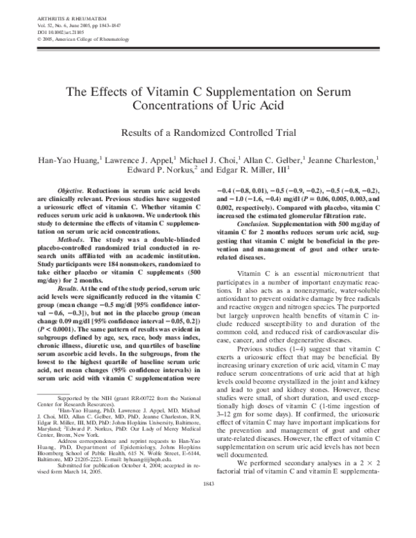 (PDF) The effects of vitamin C supplementation on serum concentrations ...
