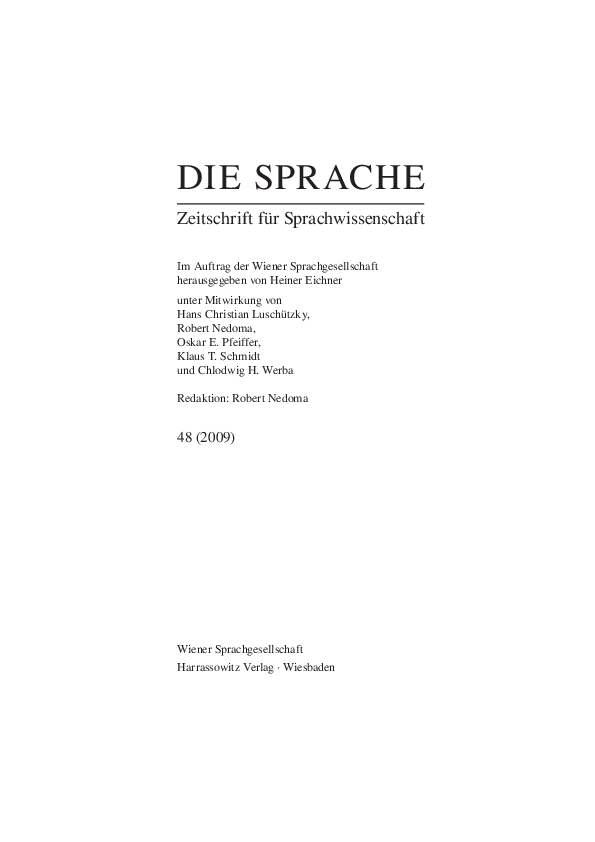 (PDF) Robert Nedoma und David Stifter (eds.), *h2nr. Festschrift für ...