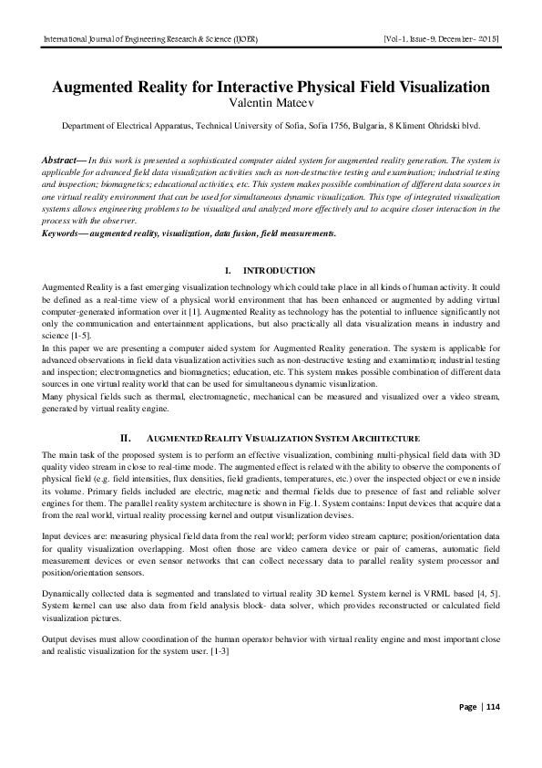 (PDF) Augmented Reality for Interactive Physical Field Visualization