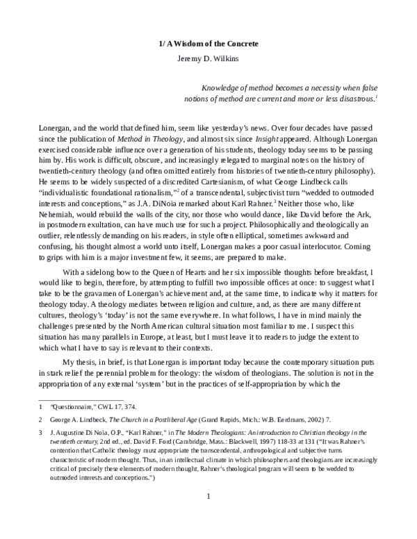 (PDF) A 'Wisdom of the Concrete' Jeremy D Wilkins Academia.edu