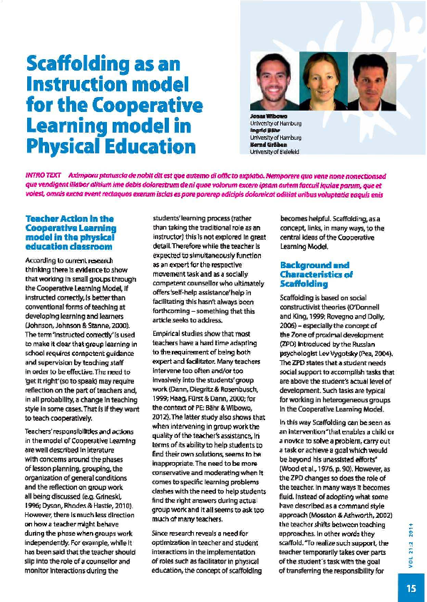 (PDF) Scaffolding as an lnstruction model for the Cooperative Learning